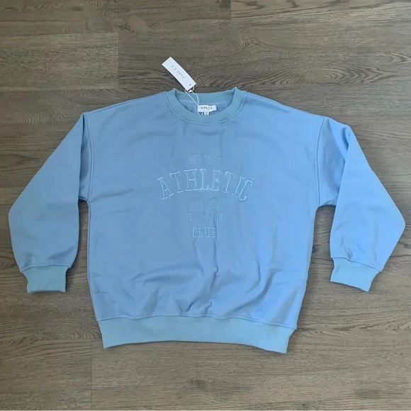 Gilli Not That Athletic Club Embroidered Sweatshirt - Size‎ M - Blue - NWT - Picture 5 of 11